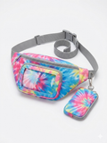Tie Dye Fanny Pack with Clear Window Front & Matching Clip-On Pouch