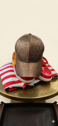 Premium Metallic Bronze Glitter Baseball Cap / Trucker Hat