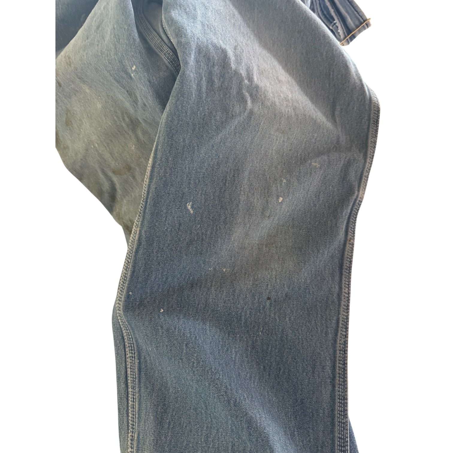 Vintage Liberty Distressed Denim Overalls - Patented Green Zipper Fly
