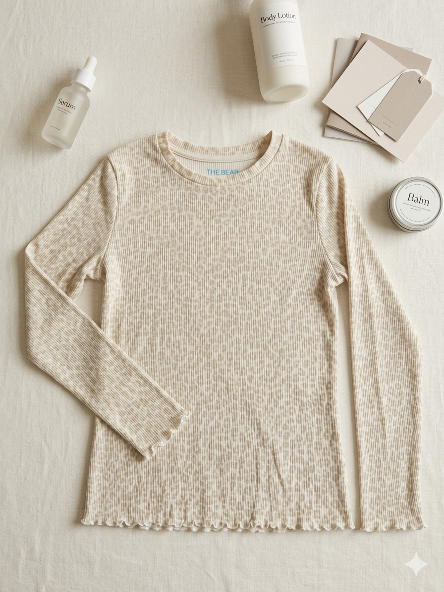Thereabouts Women’s Ribbed Beige Cheetah Long Sleeve