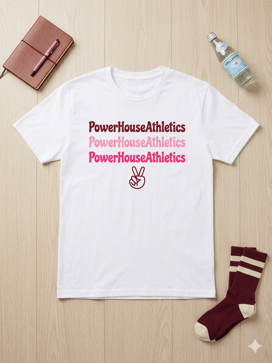 Port & Company PowerHouse Athletics Pink Ombre Logo Tee