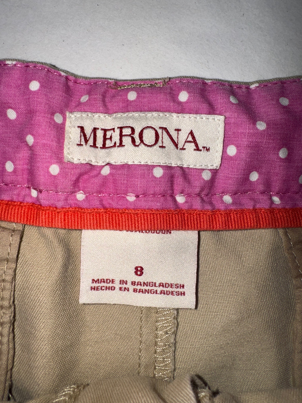 Merona Khaki Cuffed Chino Shorts