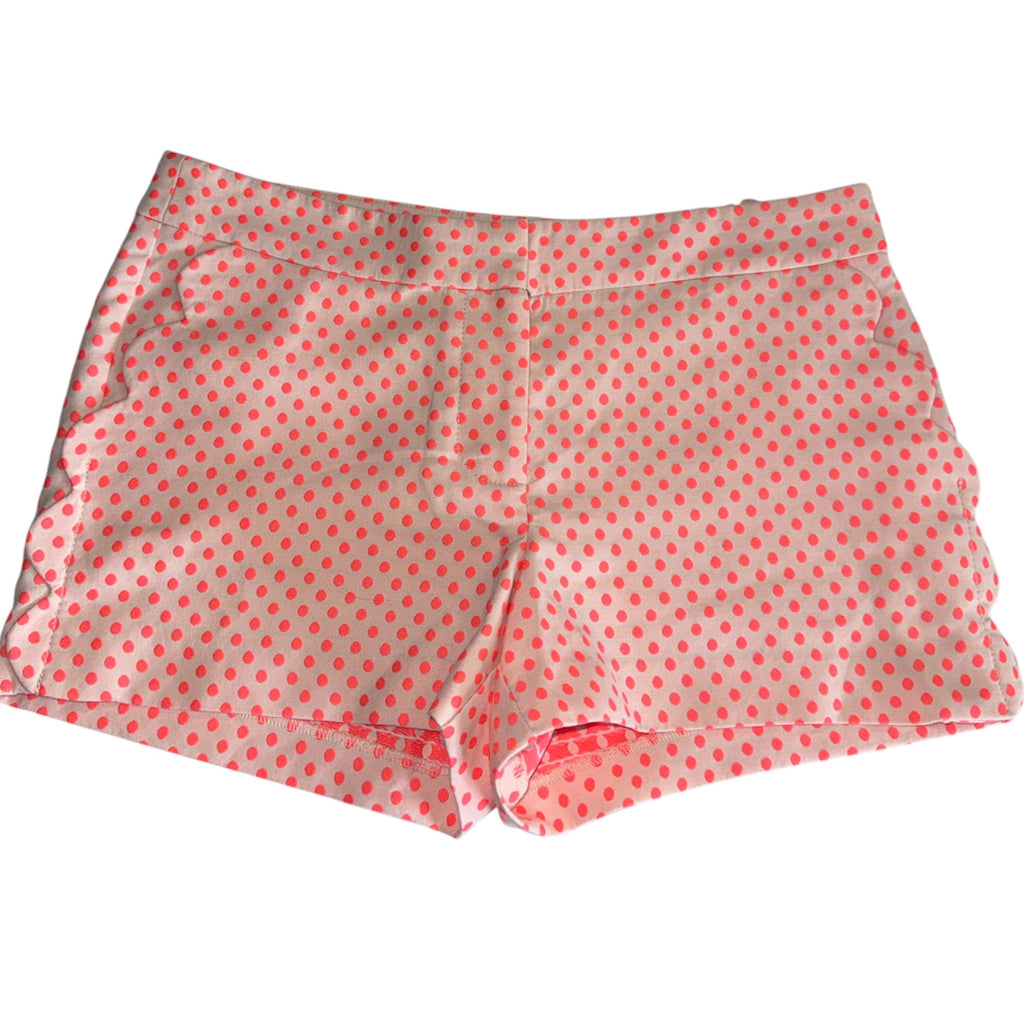 J.Crew Neon Pink Polka Dot Scallop Hem Shorts