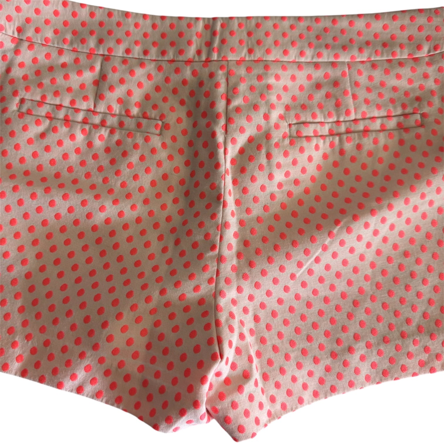 J.Crew Neon Pink Polka Dot Scallop Hem Shorts