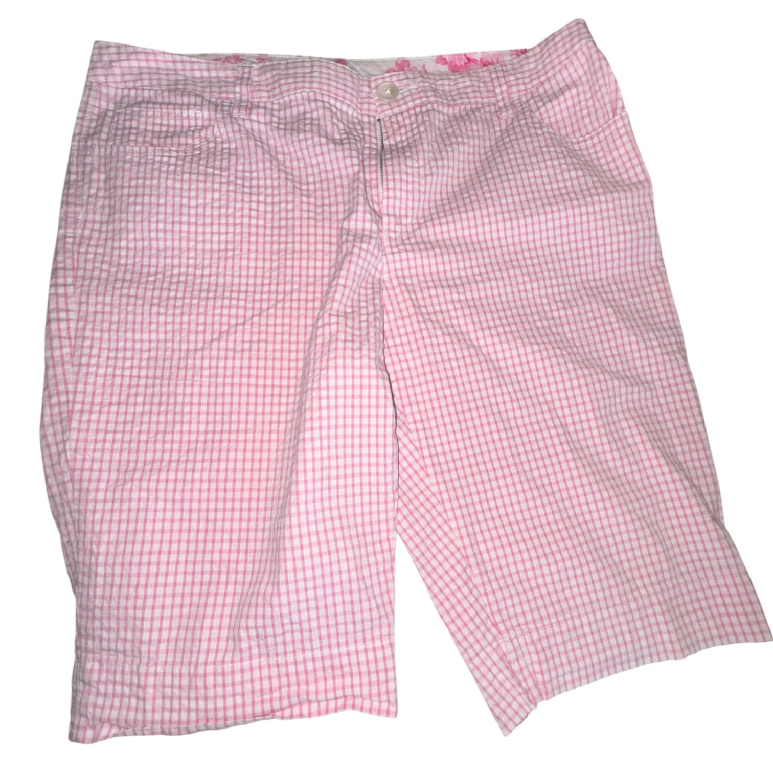 IZOD Pink Seersucker Gingham Shorts