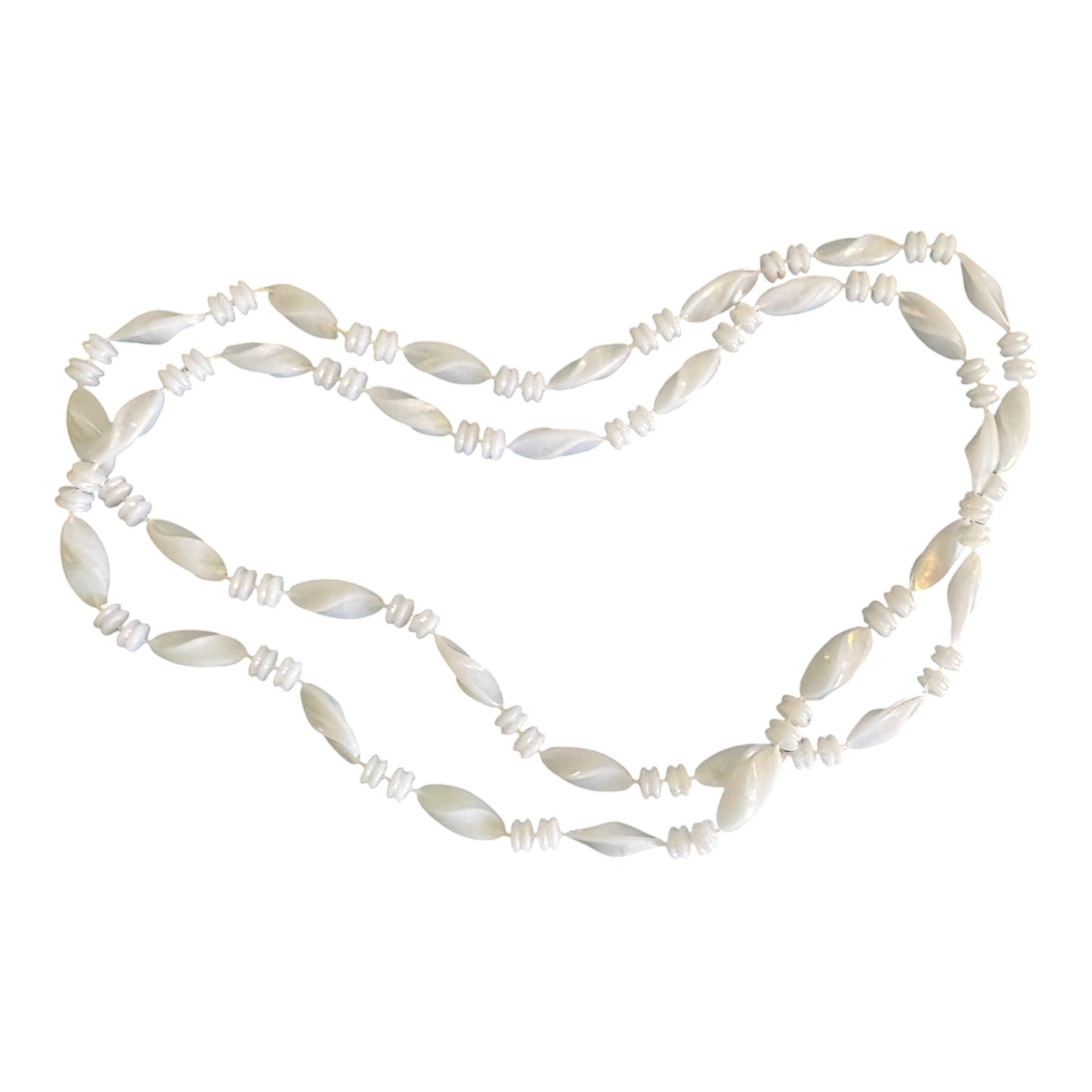 White Mother of Pearl Shell Beaded Necklace