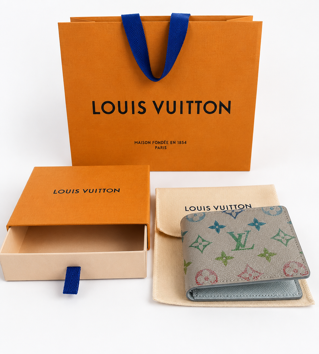 Louis Vuitton Iridescent Monogram Bifold Wallet with Box & Dust Bag