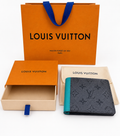Louis Vuitton Monogram Eclipse Wallet with Turquoise Interior, Box & Dust Bag