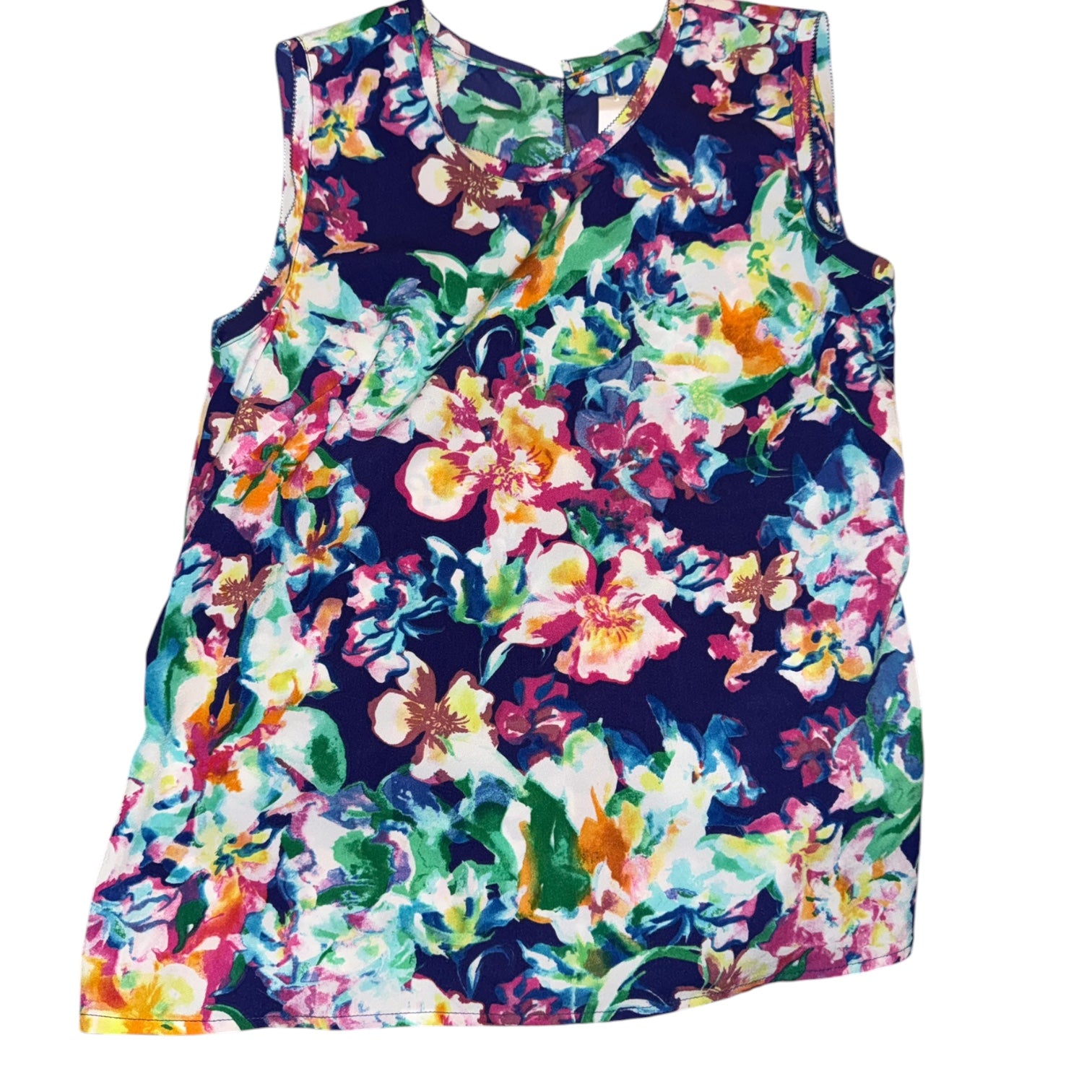 Girls Watercolor Floral Sleeveless Tank Top