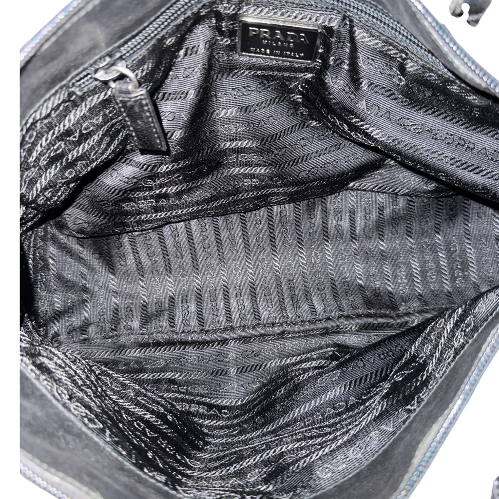 Vintage Prada Black Nylon Leather Bowler Bag - Milano Italy (2000)