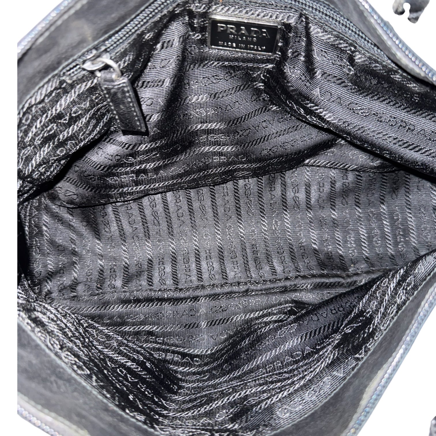 Vintage Prada Black Nylon Leather Bowler Bag - Milano Italy (2000)