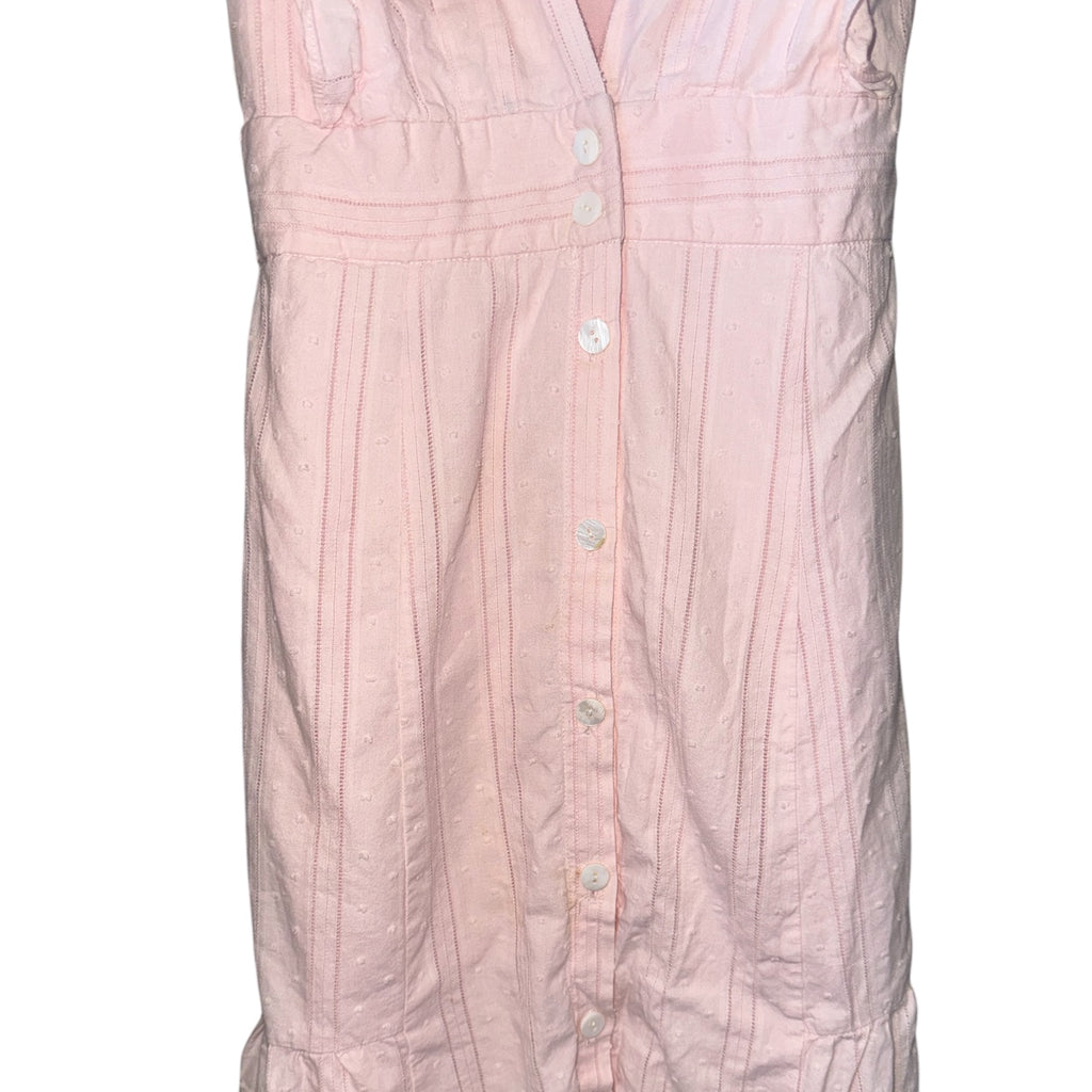 Lulus Light Pink Swiss Dot Ruffle Sleeve Button-Front Dress