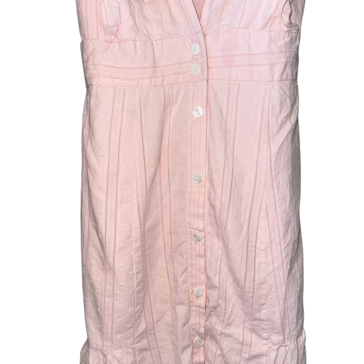 Lulus Light Pink Swiss Dot Ruffle Sleeve Button-Front Dress