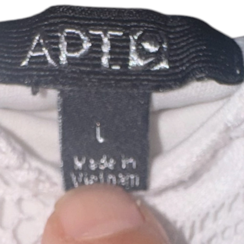 APT. 9 White Textured Lace Midi Dress