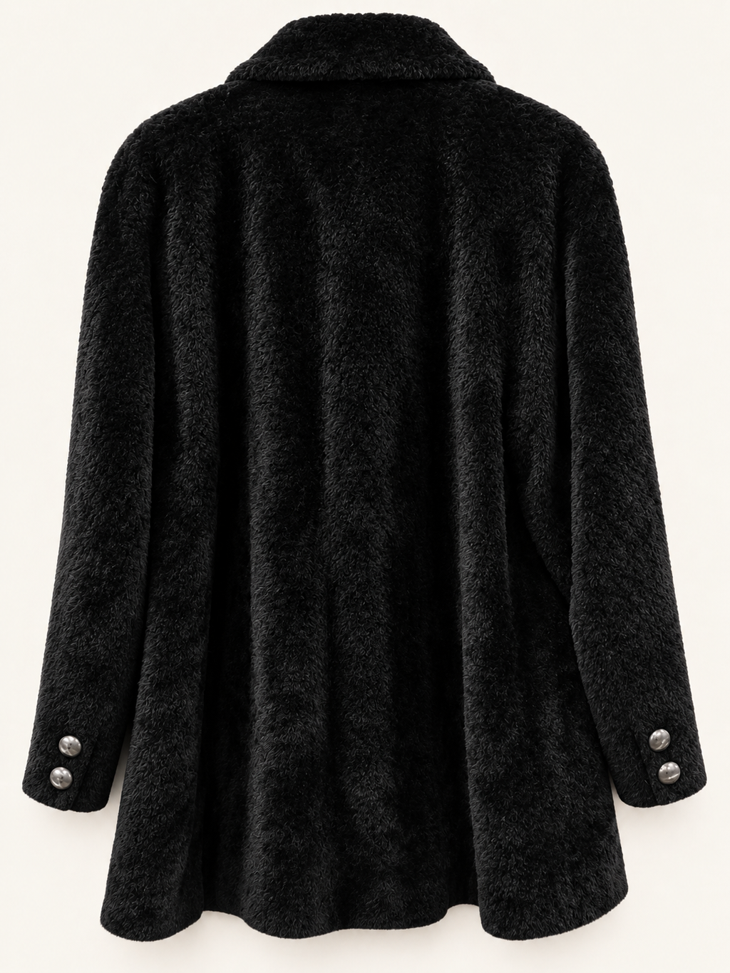 Katherine Kelly Black Textured Swing Coat