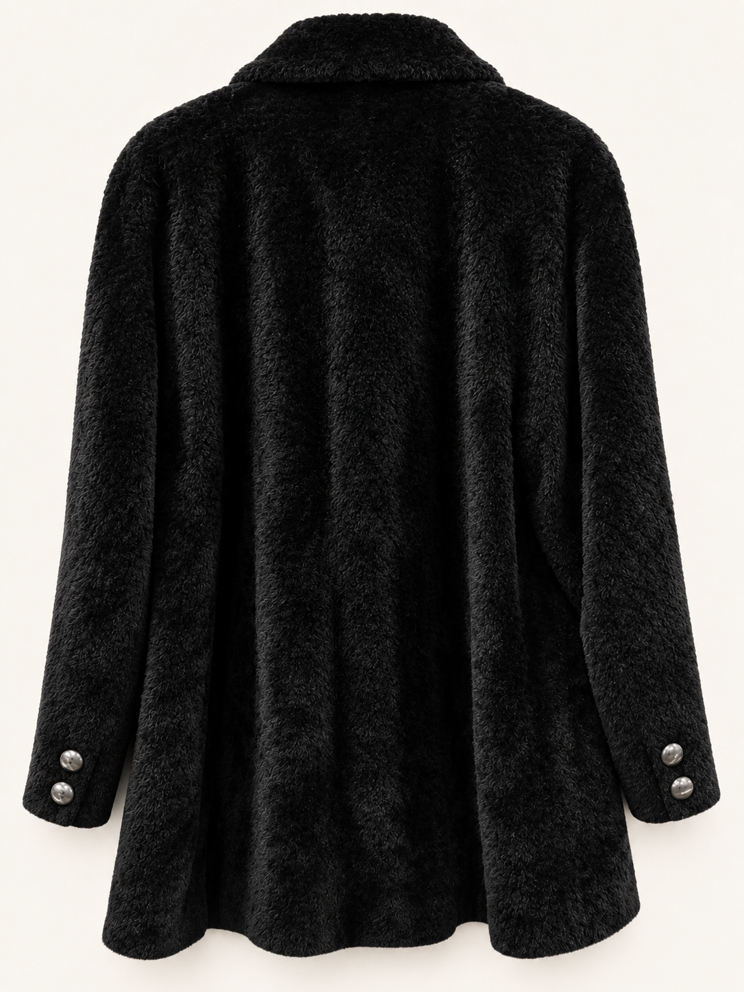 Katherine Kelly Black Textured Swing Coat