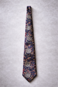 Vintage Baroque Silk Tie – Navy Multi Medallion | Classic Collection by Van Heusen