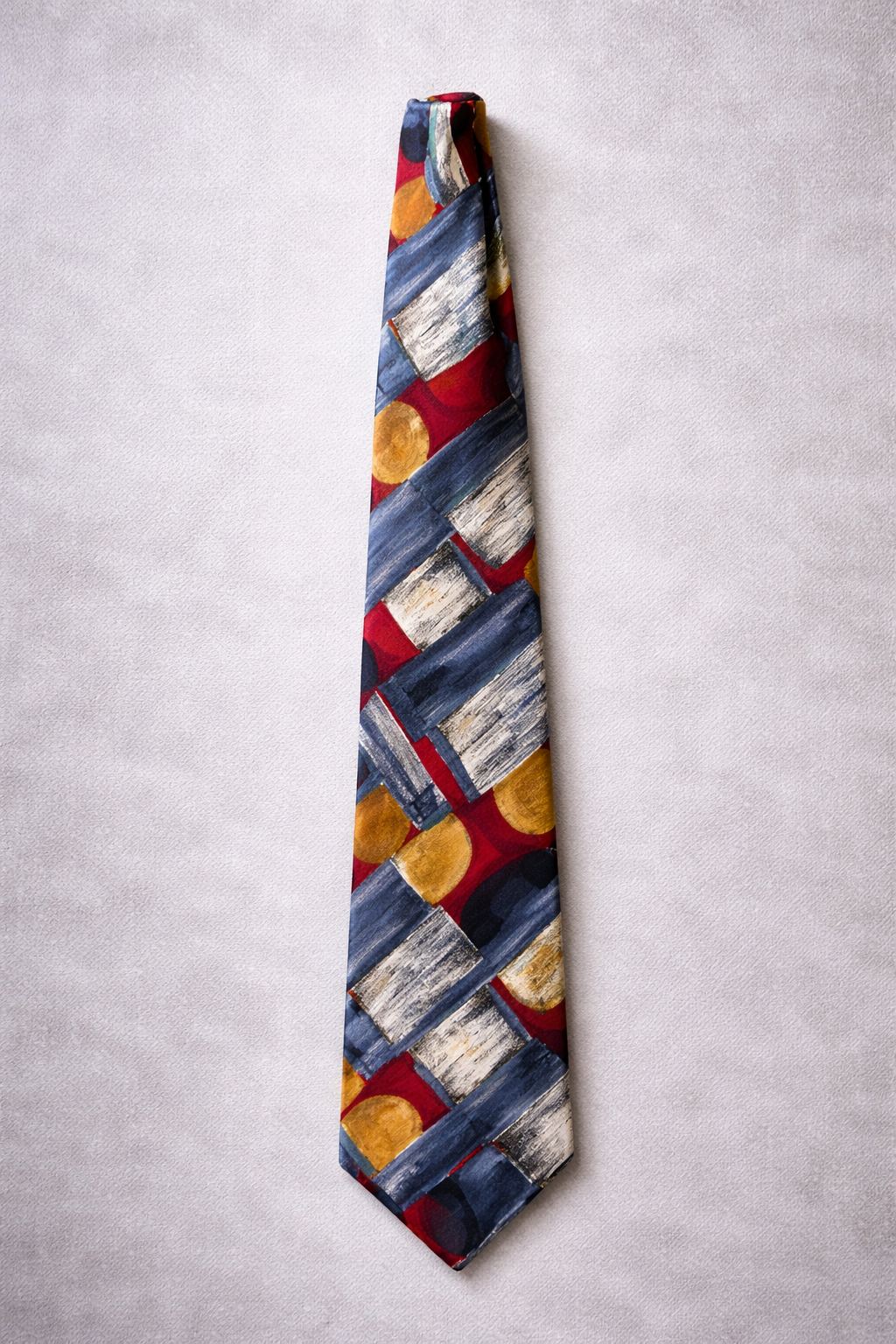 Vintage Abstract Silk Tie – Geometric 90s Pattern | 417 by Van Heusen
