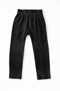Black Cropped Lounge Leggings High Waist Pull-On Pants (Size S Approx)