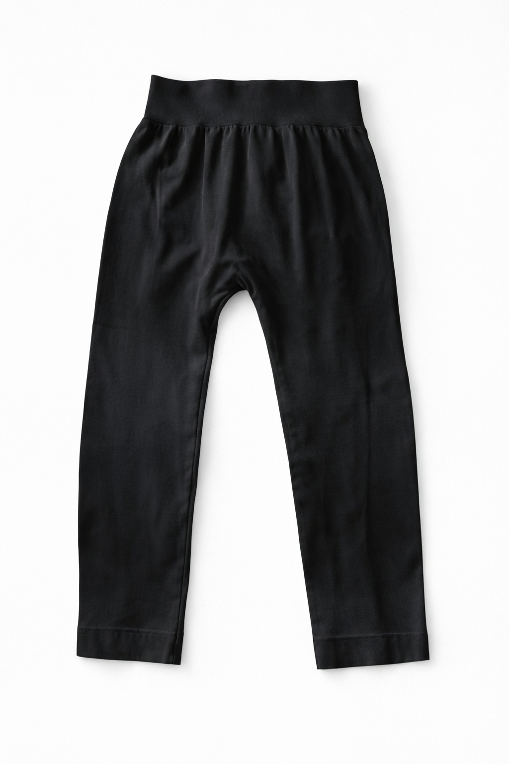 Black Cropped Lounge Leggings High Waist Pull-On Pants (Size S Approx)
