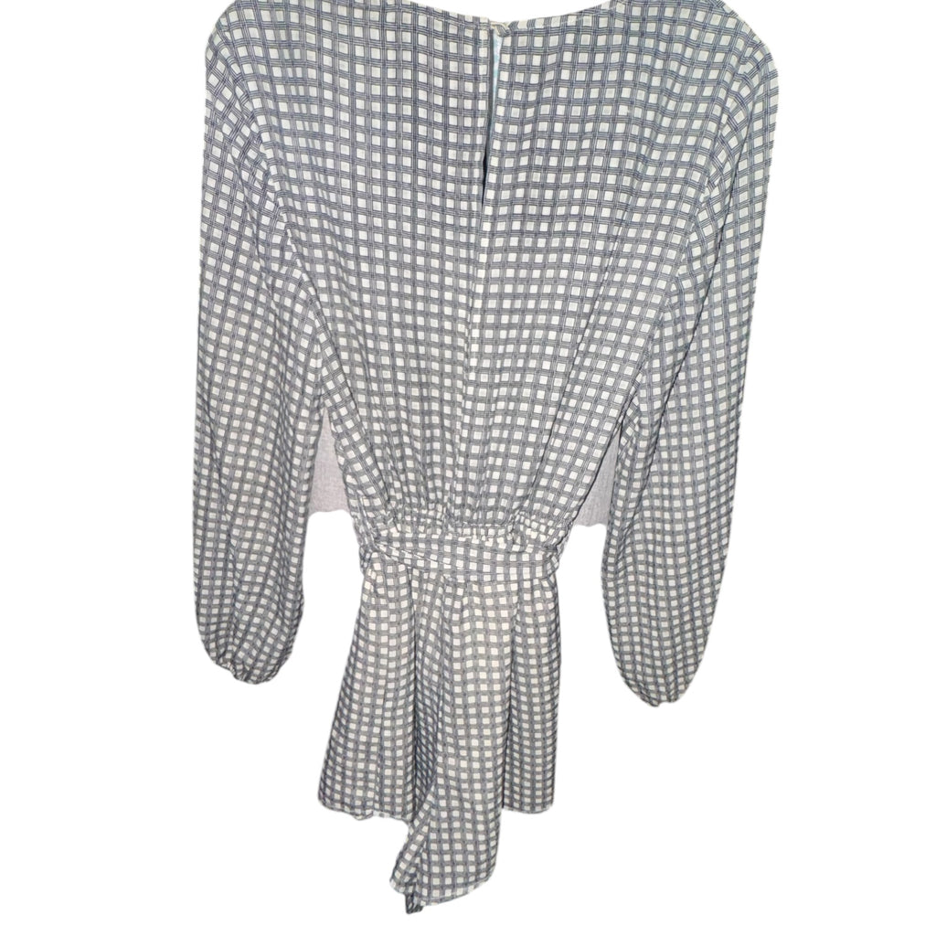 The Fifth Label Gray & White Check Wrap Romper