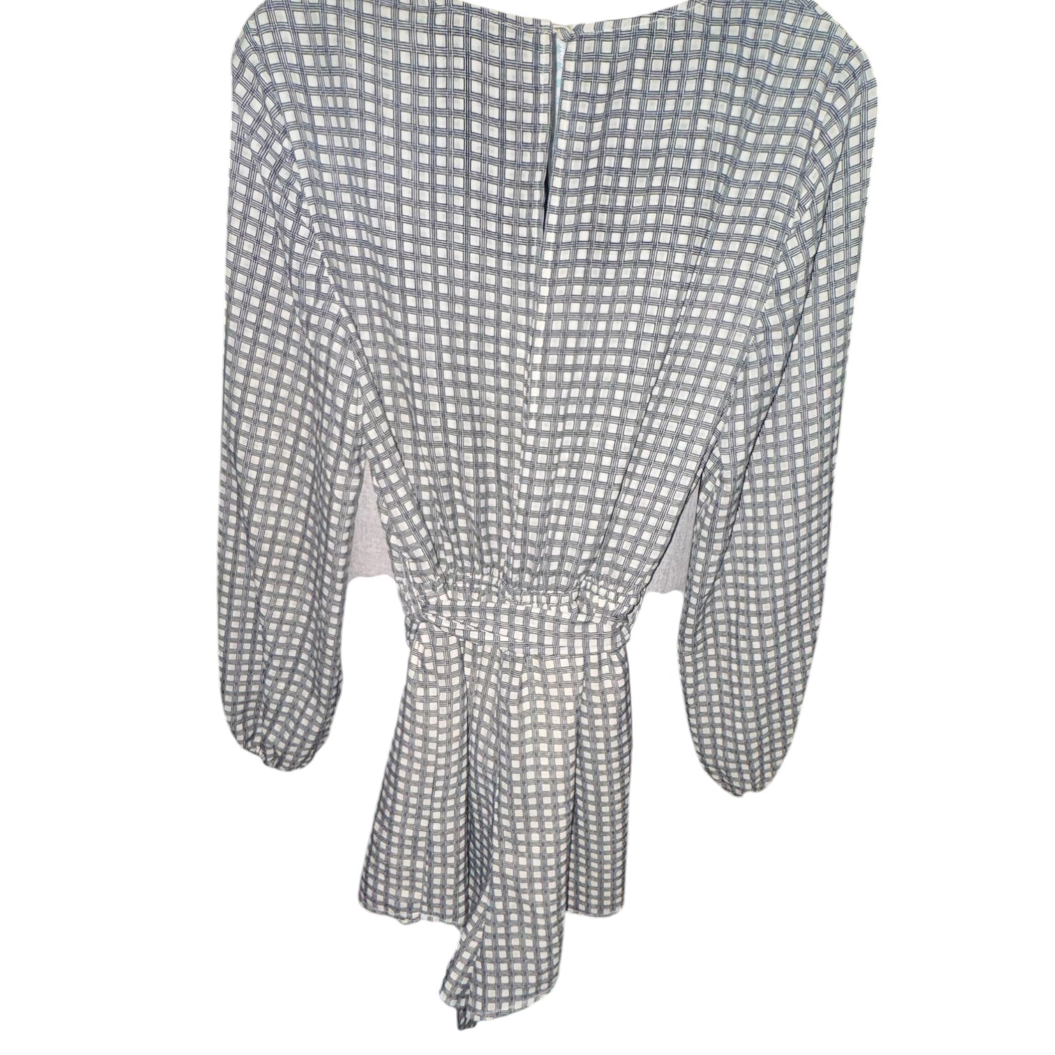 The Fifth Label Gray & White Check Wrap Romper