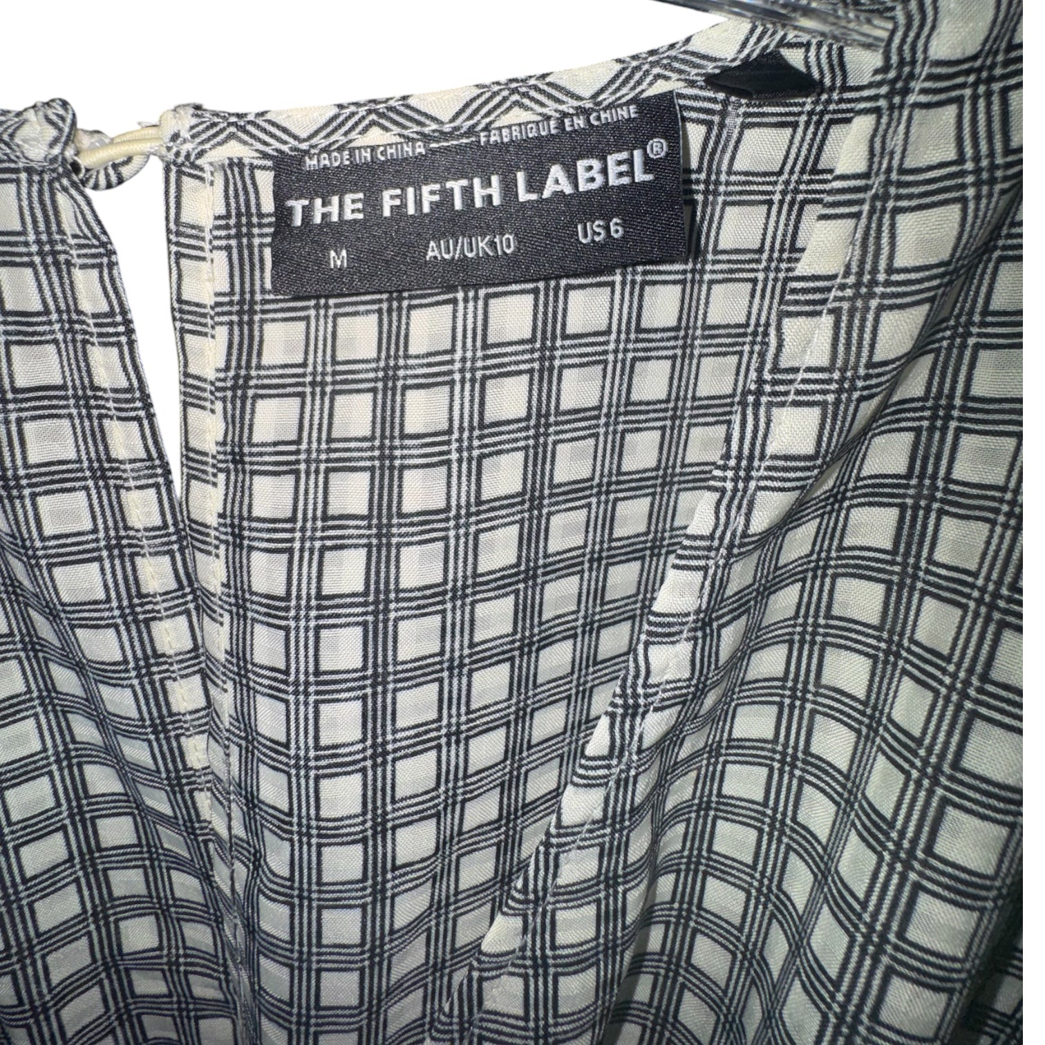 The Fifth Label Gray & White Check Wrap Romper