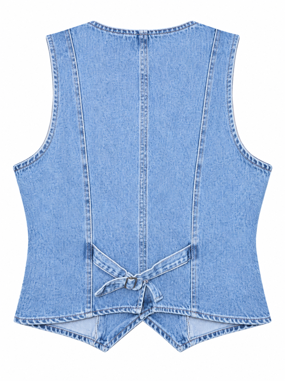 Lulus Light-Wash Denim Button-Front Vest