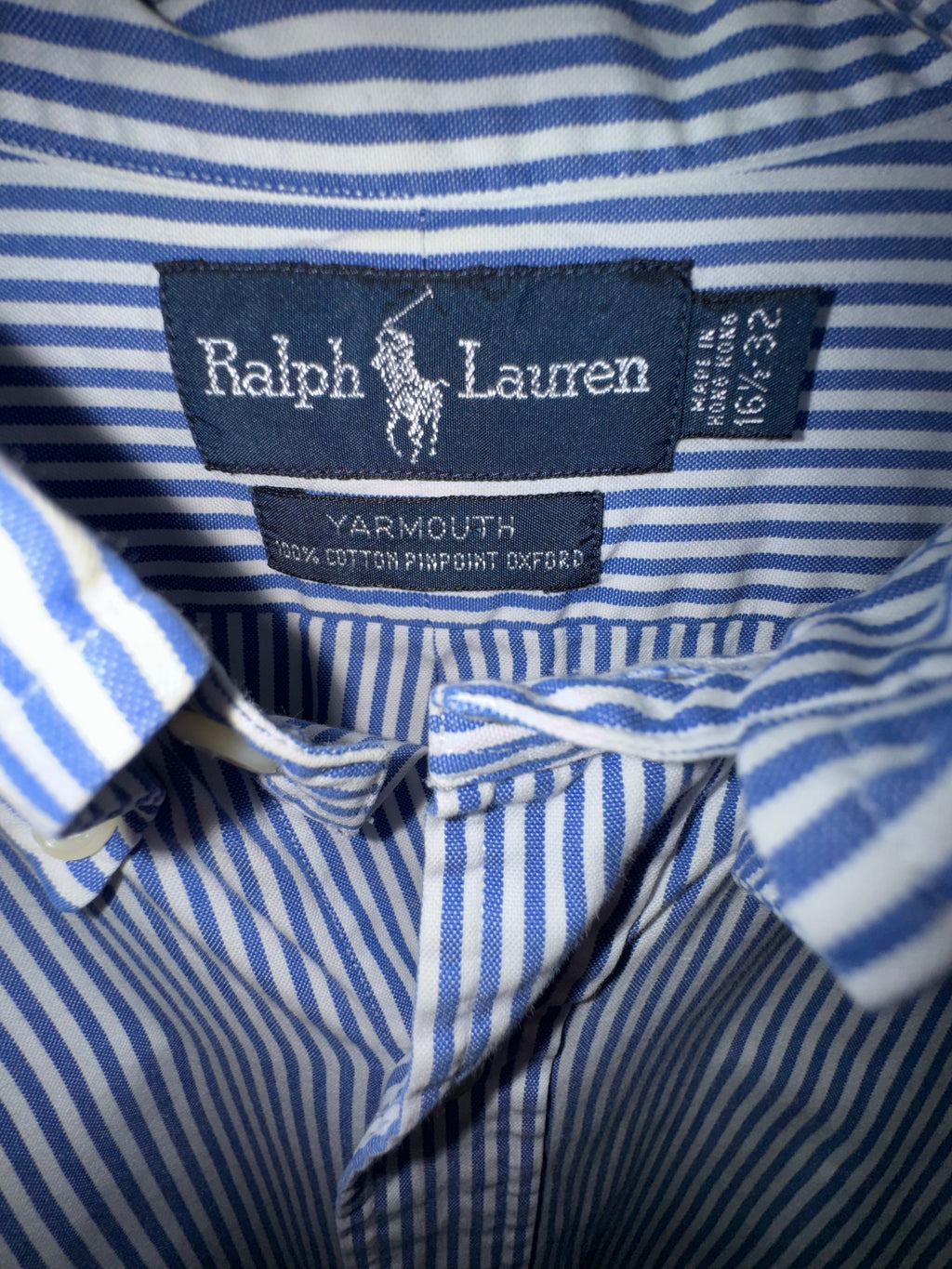Ralph Lauren Yarmouth Blue & White Striped Oxford Shirt