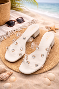 Cecelia New York Clear Rhinestone Slide Sandals – Size 10 Resort Glam
