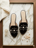 Enzo Angiolini Pearl Stud Slide Sandals – Women’s Size 10 – Chic Resort Luxe