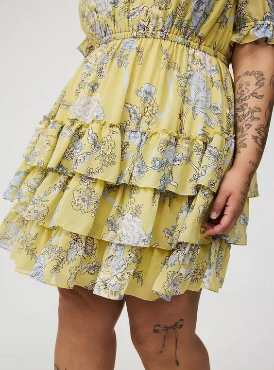 Mini Puff-Sleeve Smocked Dress
