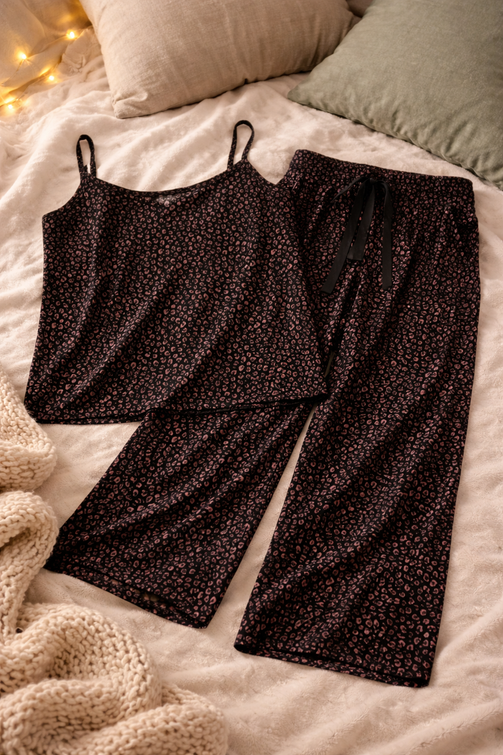 Torrid Super Soft Leopard Print Pajama Set – Black/Pink – Size 1 (1X)