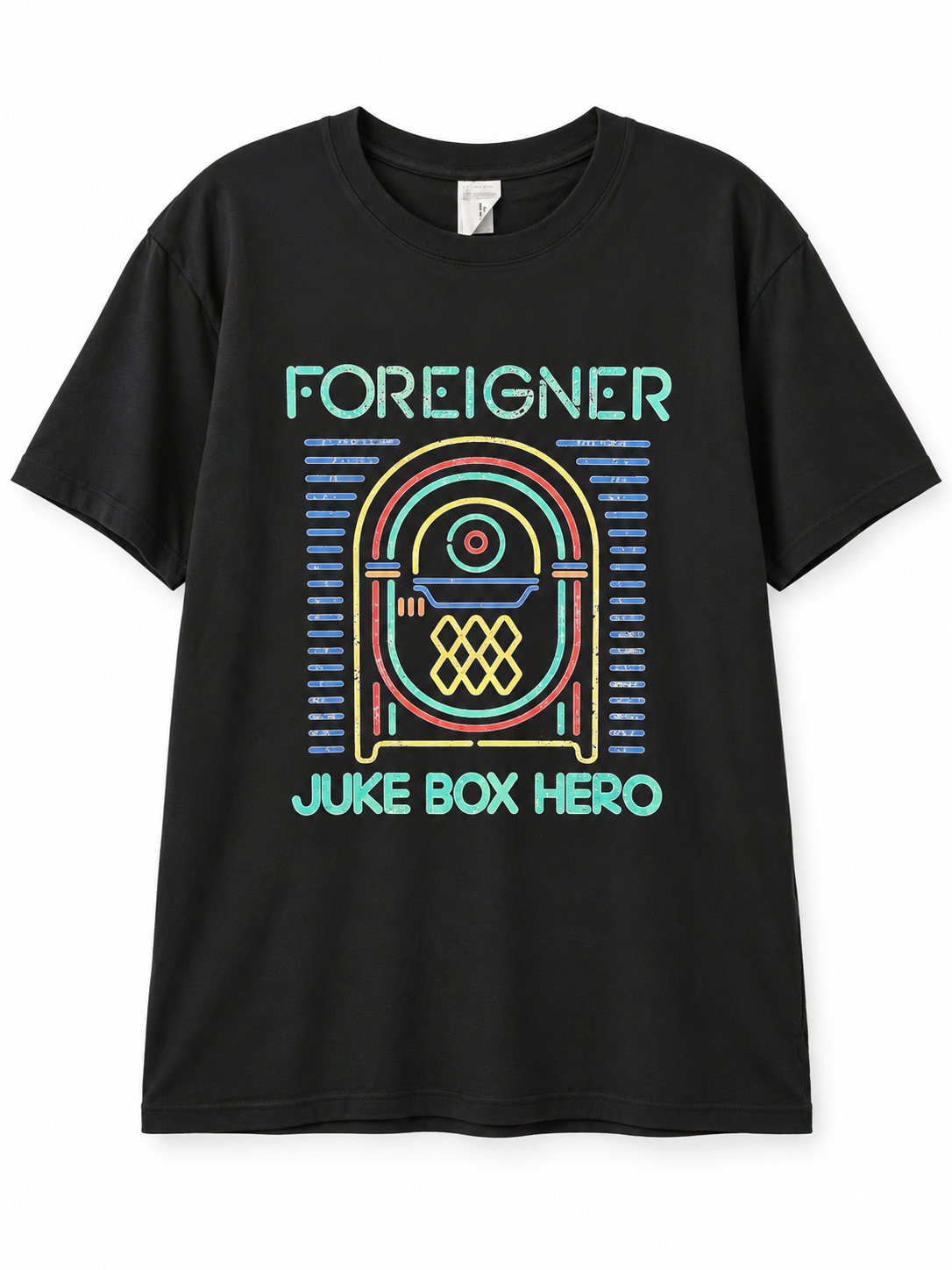 Foreigner “Juke Box Hero” Black Graphic T-Shirt