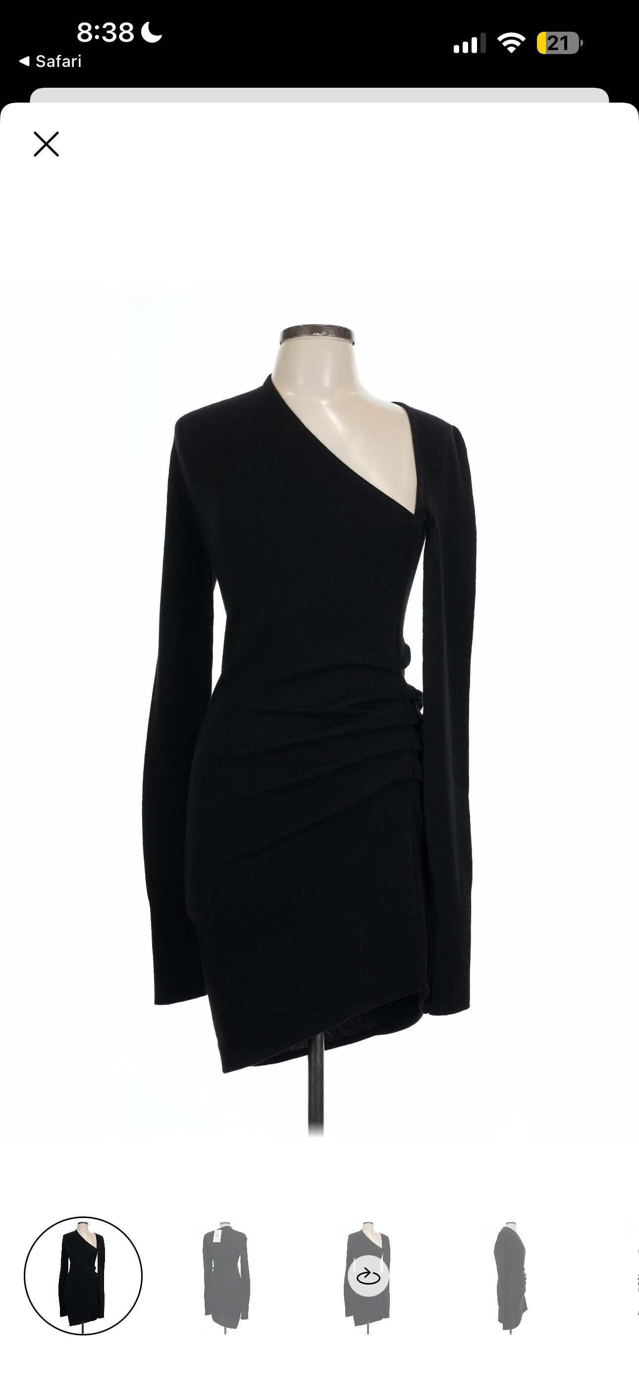 Gauge81 Women's Black Wells Cut-out Cashmere Sweater Dress Size XL