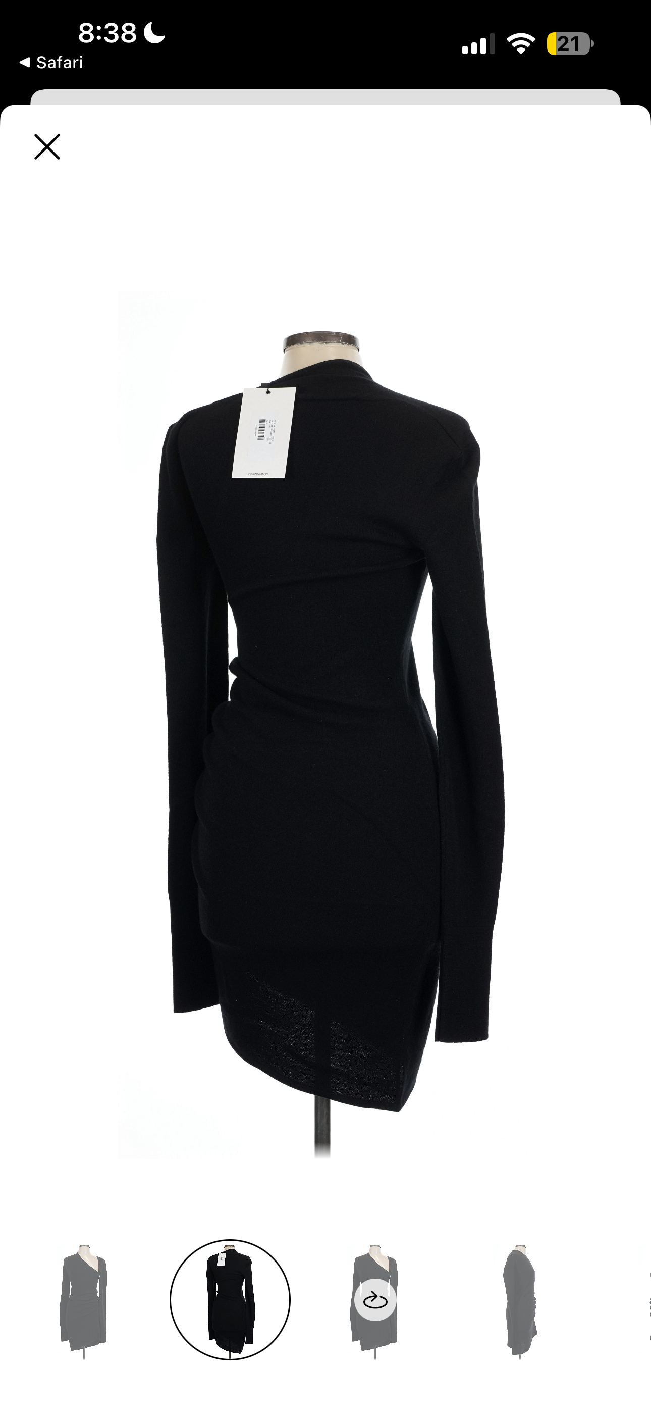 Gauge81 Women's Black Wells Cut-out Cashmere Sweater Dress Size XL