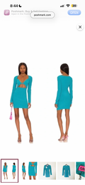 GAUGE 81 Otero Long Sleeve Ribbed Cut-out Bodycon Turquoise