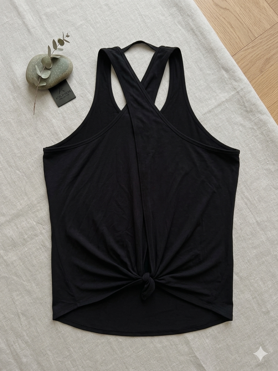 Athleta Black Strappy Racerback Tank – Size Large