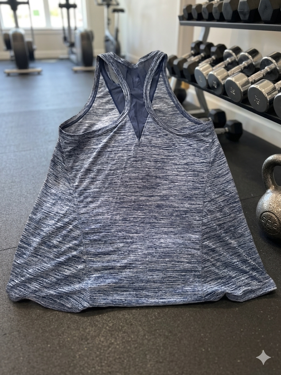 Athleta Blue Heather Racerback Performance Tank – Size Medium