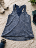 Athleta Blue Heather Racerback Performance Tank – Size Medium