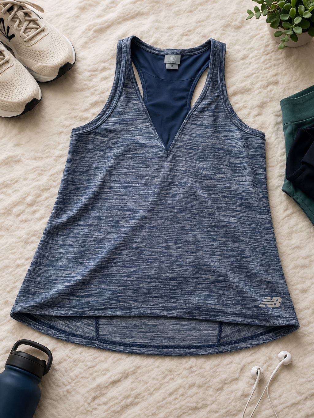 Athleta Blue Heather Racerback Performance Tank – Size Medium