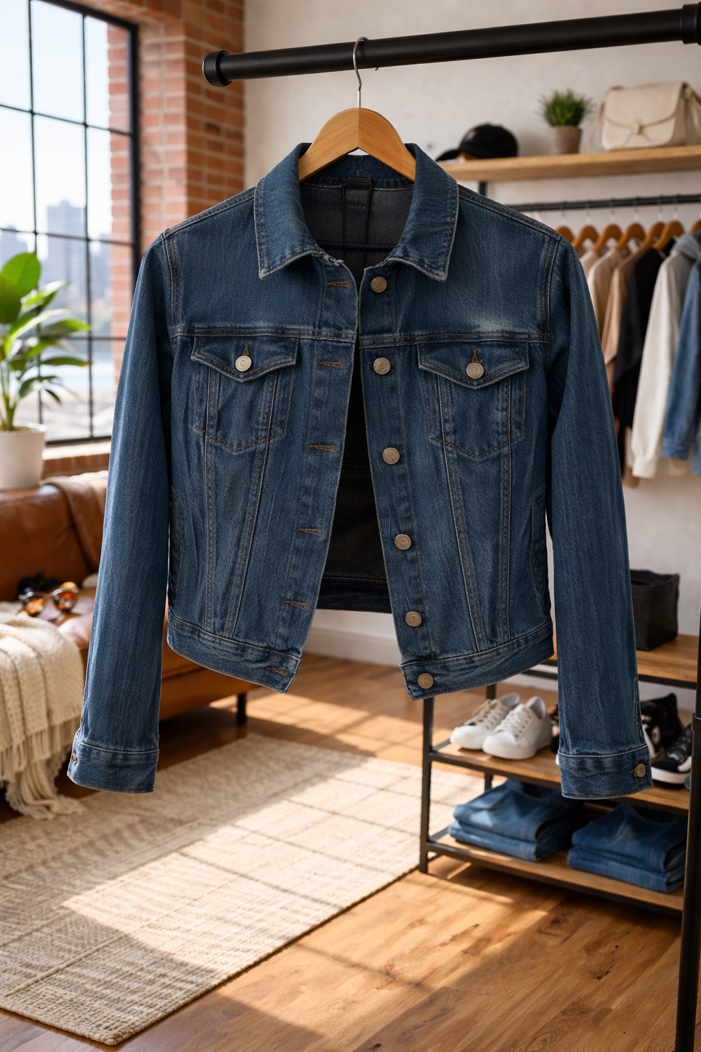 Nine West Denim Jacket – Medium Wash – Classic Fitted Style – Size Large