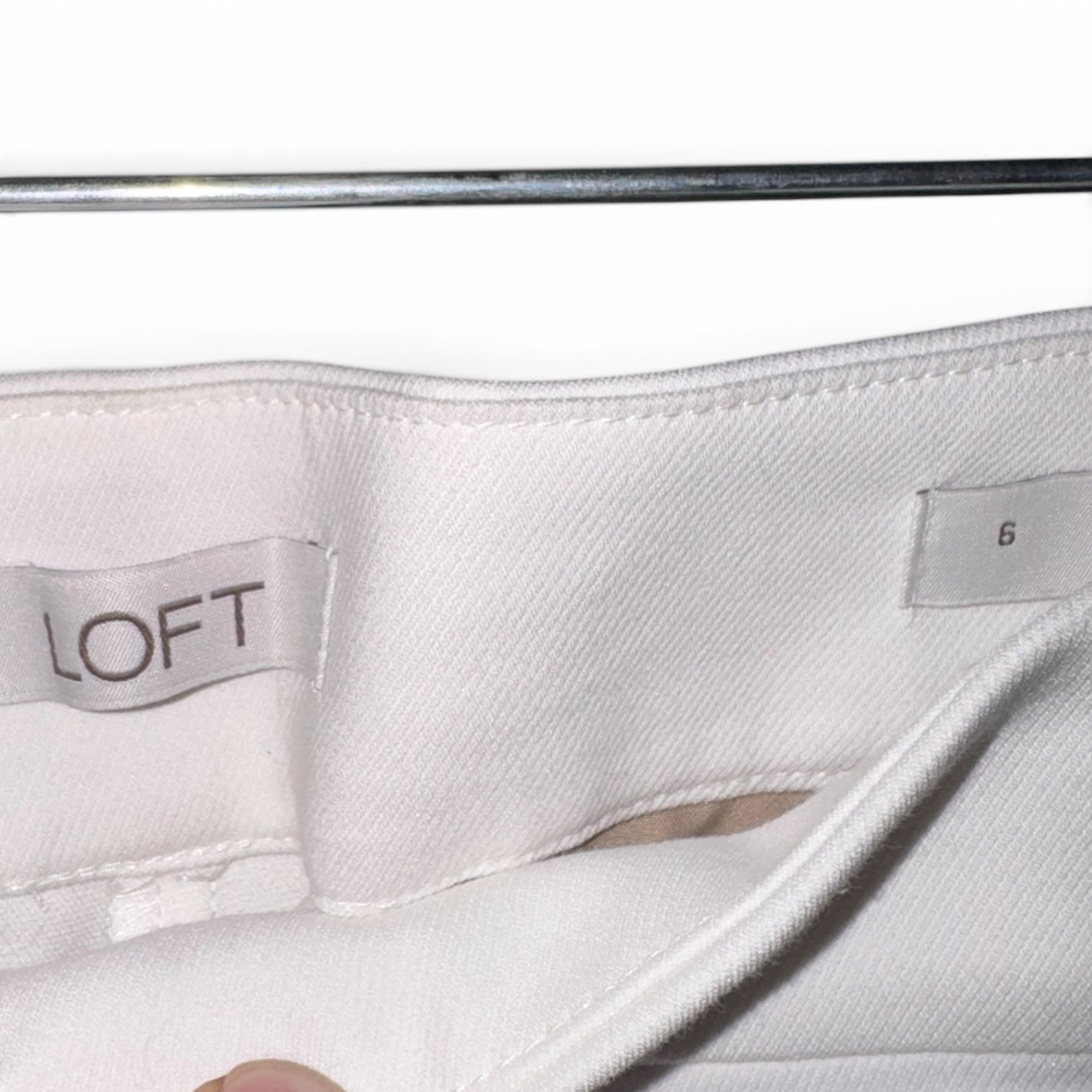 LOFT White Sailor Button Ankle Pants