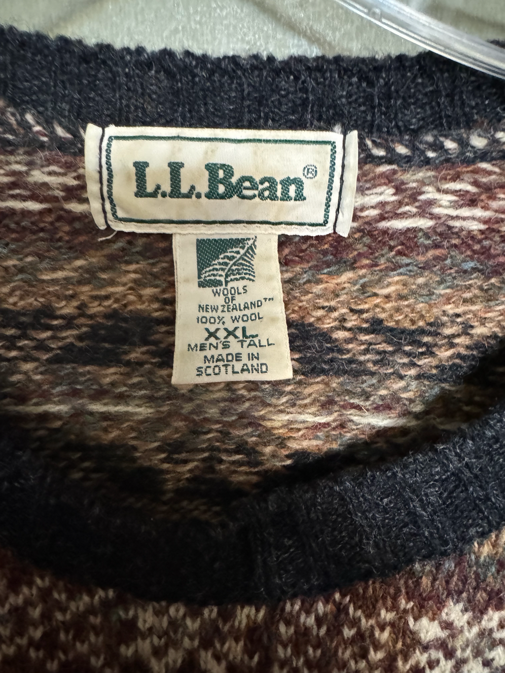 L.L.Bean Scottish-Made Fair Isle Wool Sweater