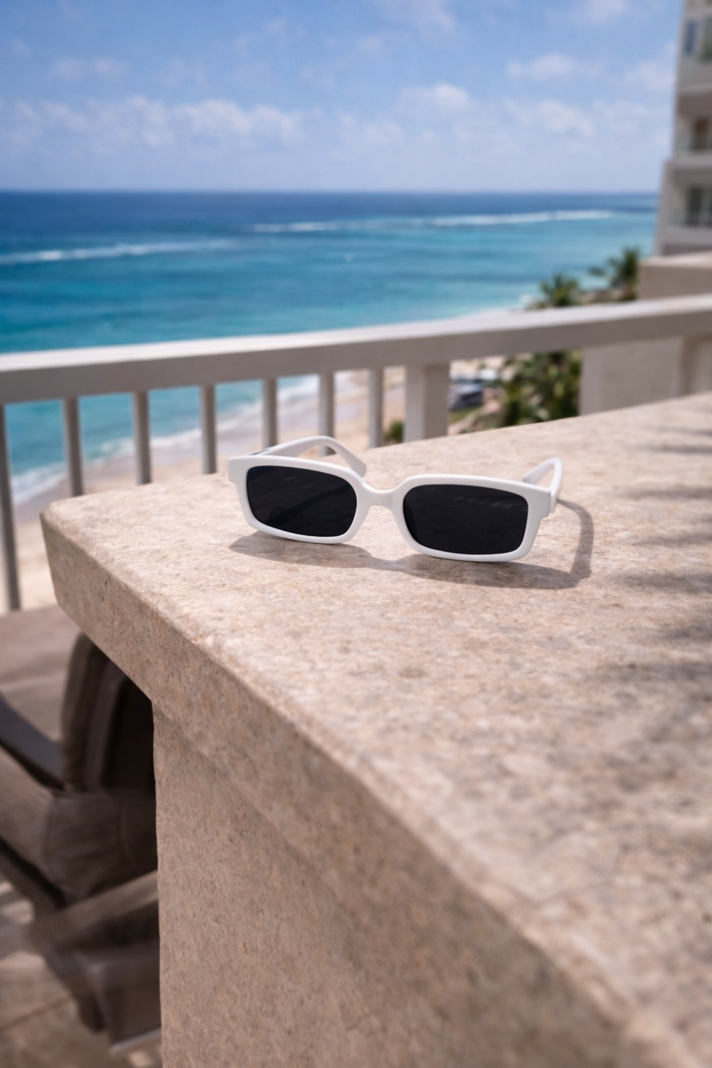 White Rectangular Sunglasses