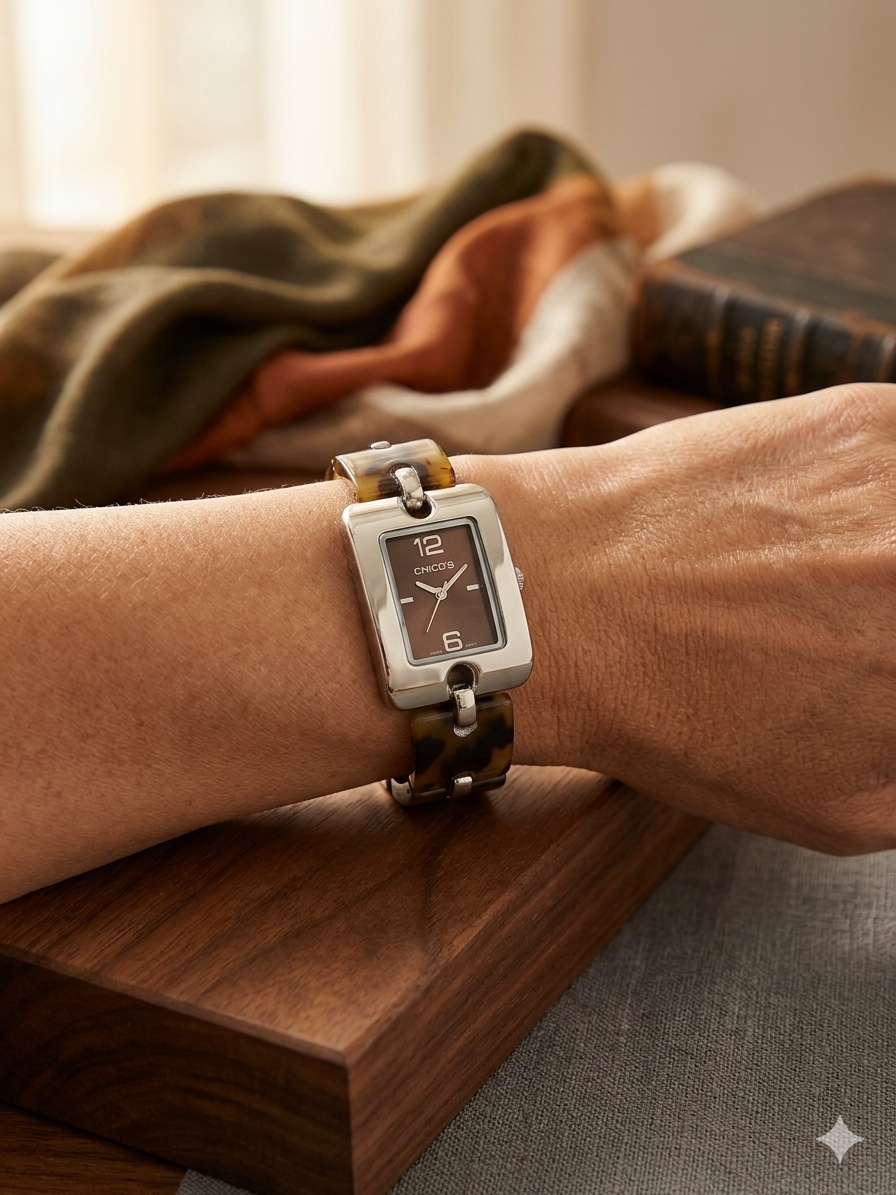 Chico’s Brown Dial Rectangular Watch – Sleek & Modern Bracelet Style