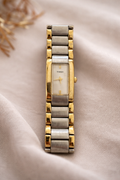 Vintage Timex Two-Tone Rectangular Watch – Classic Minimal Bracelet