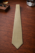 Tommy Hilfiger Gold & Navy Micro-Pattern Tie – Classic Designer Style