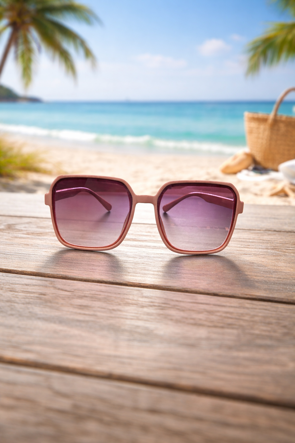 Chic Oversized Pink Gradient Sunglasses