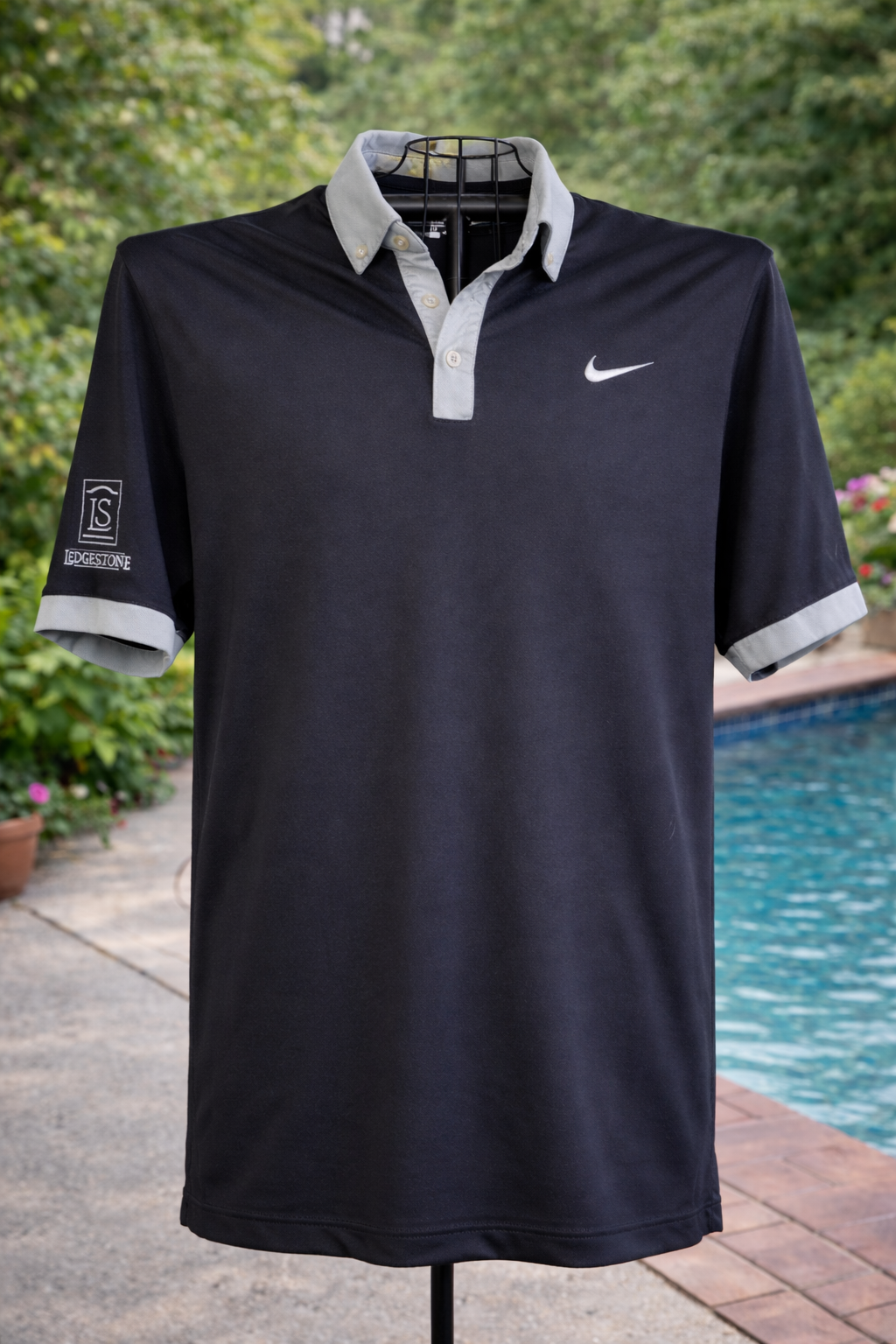 Nike Golf Dri-FIT Tour Performance Polo Shirt – Black/Grey Trim – Size XL